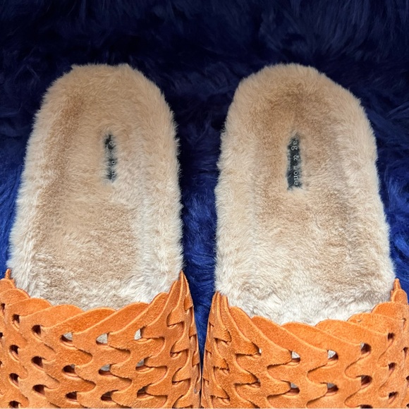 New! RAG & BONE Bailey Faux Shearling Lined Slippers Slides - Picture 6 of 9